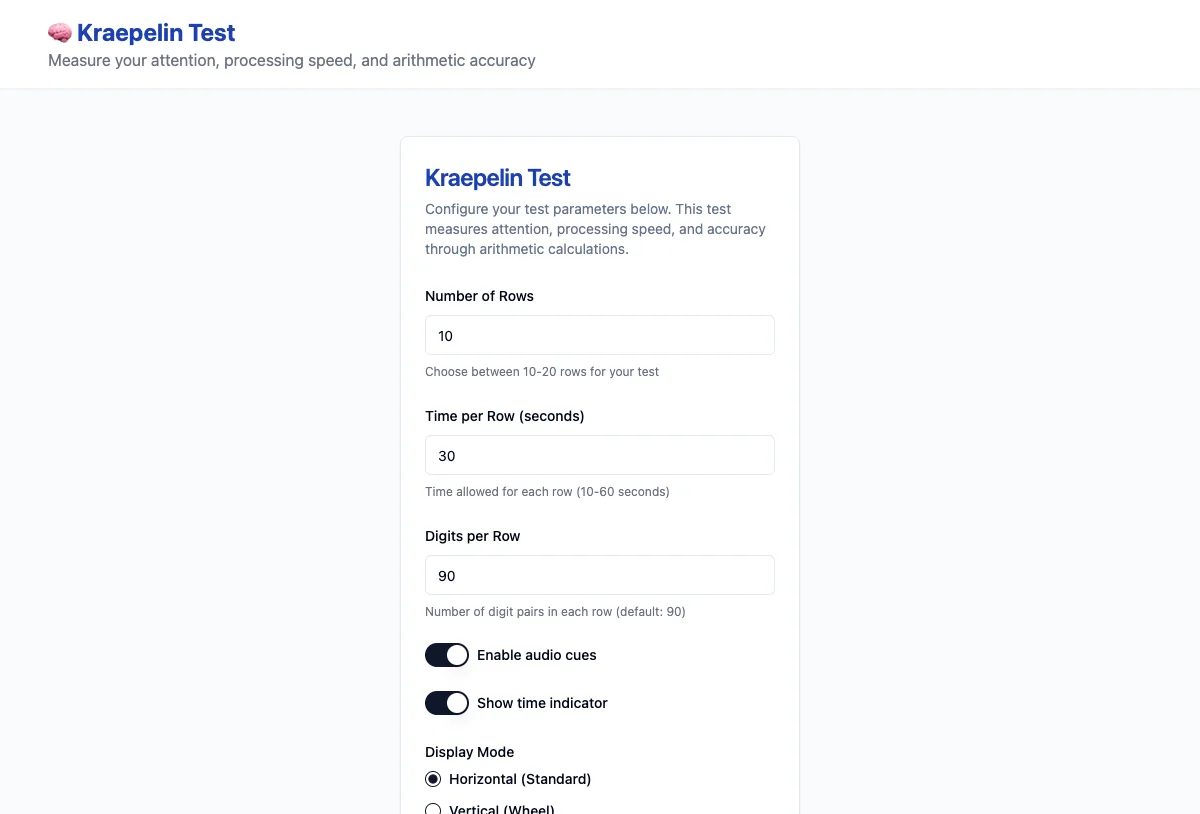 Kraepelin Test