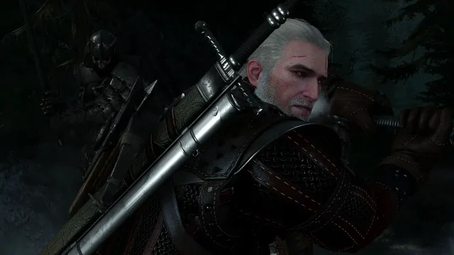 Geralt fighting at Kaer Morhen